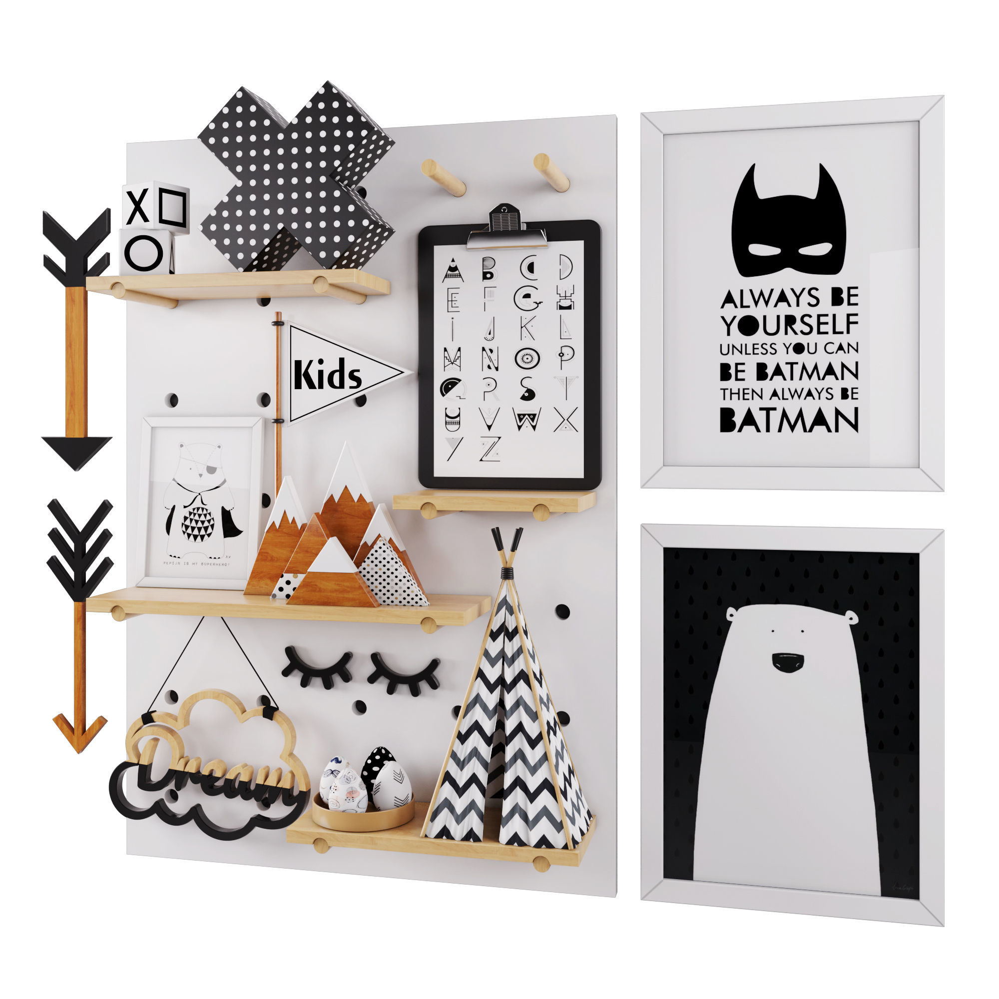 Decorative set for the nursery  3D model_2