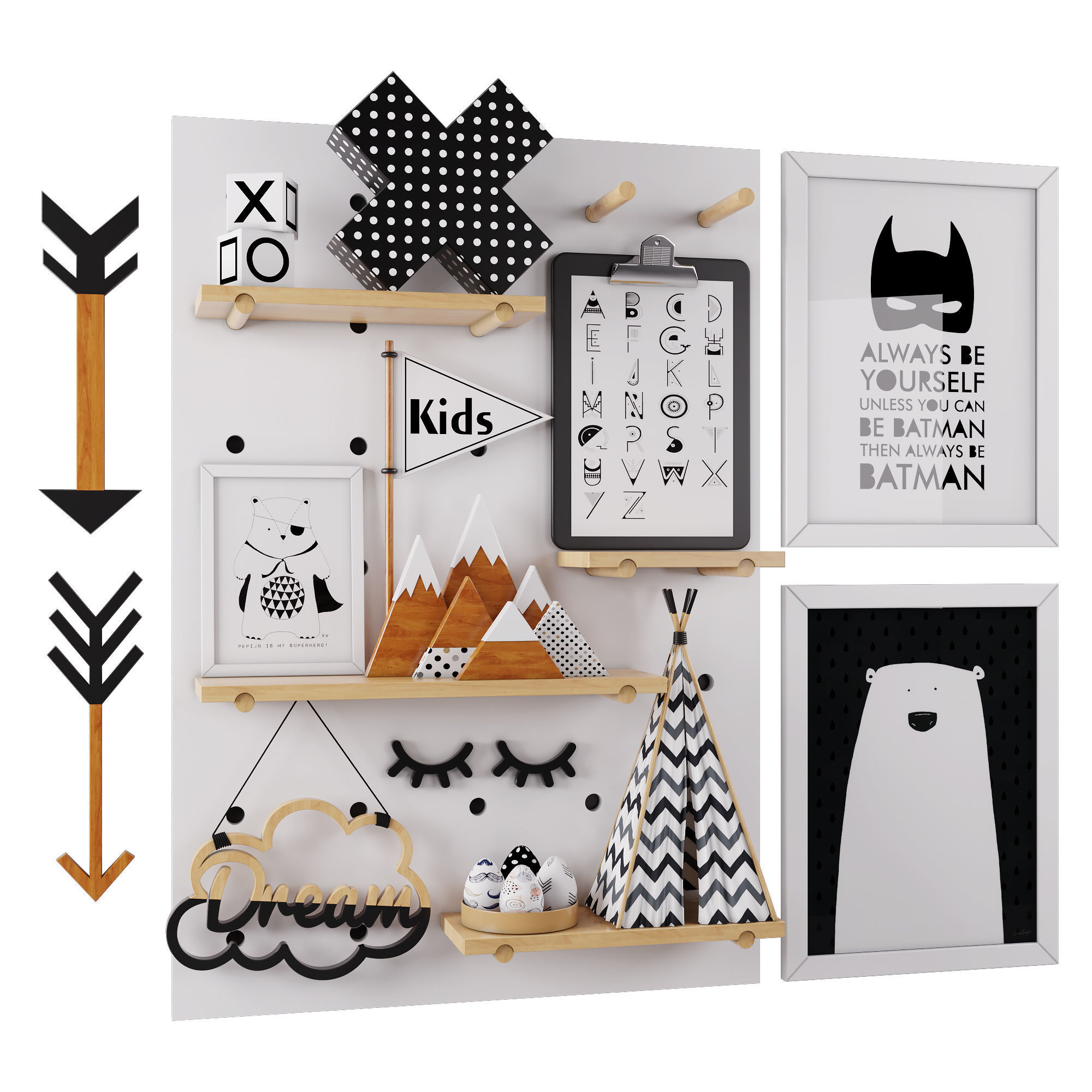 Decorative set for the nursery  3D model_1