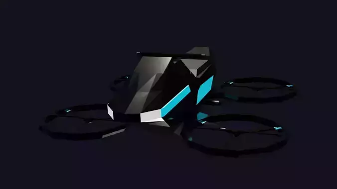 Lowpoly Hoverbike Comic Style Low-poly 3D model