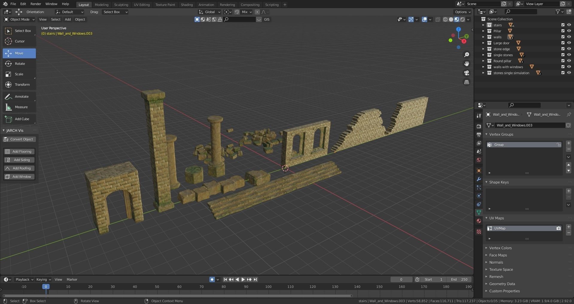 Ancient Ruins 3D model Game Ready low poly Unreal Engine 4 Low-poly 3D model_20