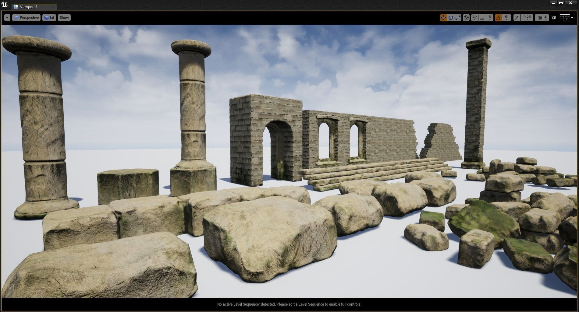 Ancient Ruins 3D model Game Ready low poly Unreal Engine 4 Low-poly 3D model_18
