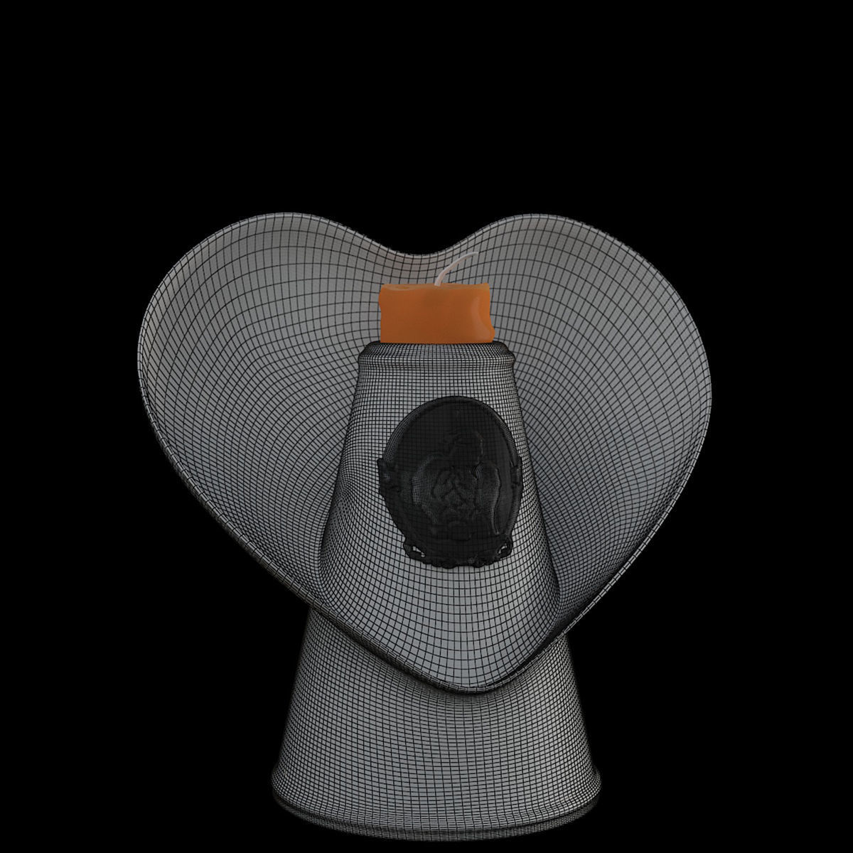 Porcelain Candlestick 3D model_3