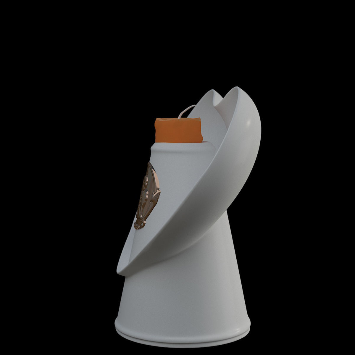 Porcelain Candlestick 3D model_2