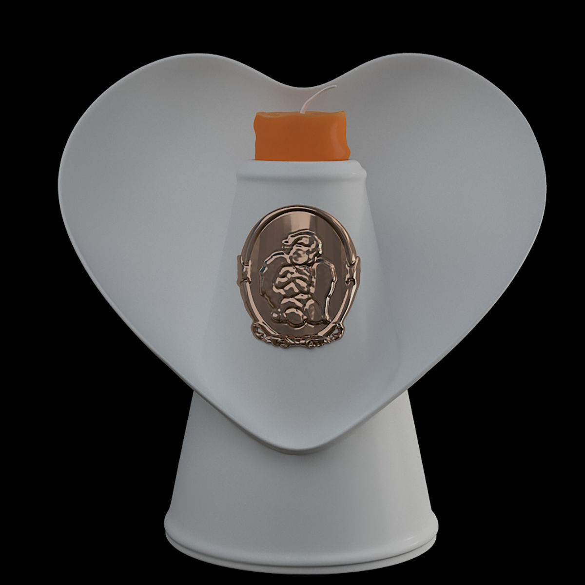 Porcelain Candlestick 3D model_1