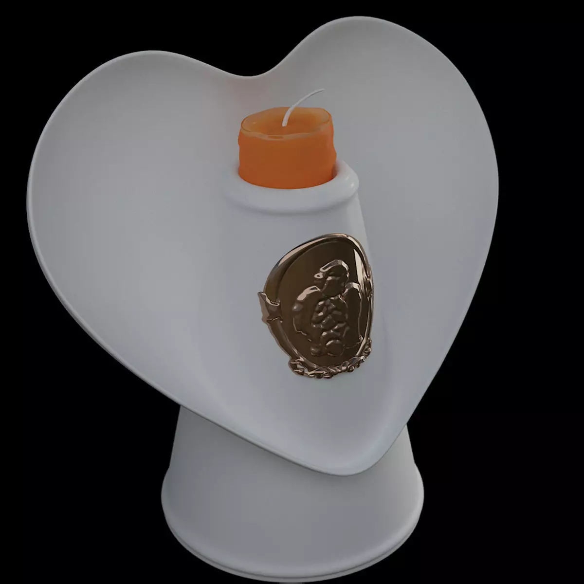 Porcelain Candlestick 3D model_0