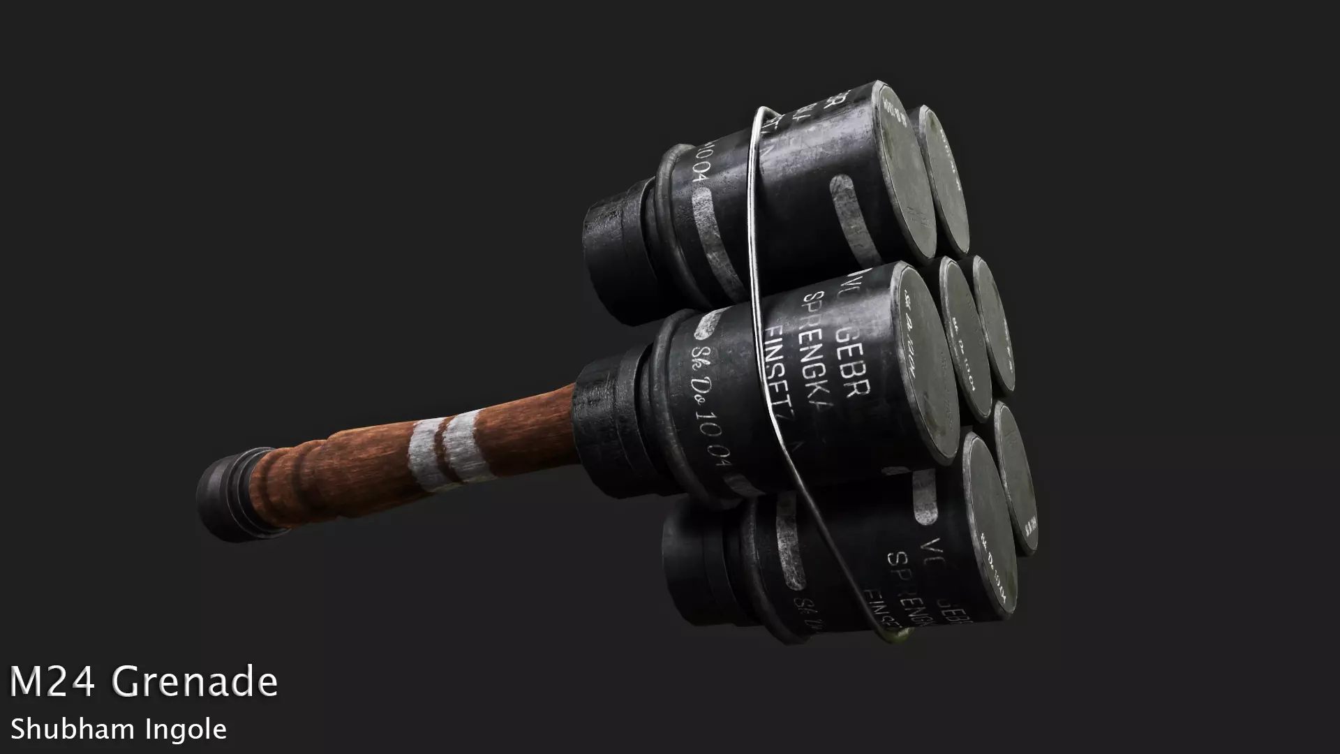 M24 Grenade 3D Model with Textures Low-poly 3D model_0