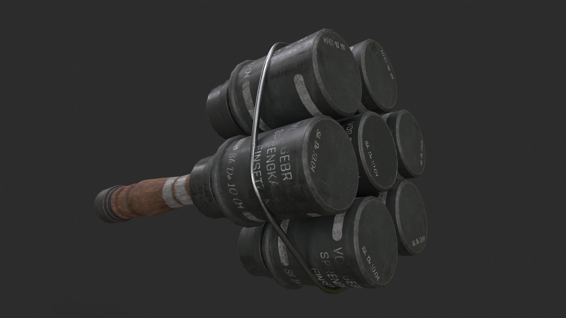 M24 Grenade 3D Model with Textures Low-poly 3D model_7