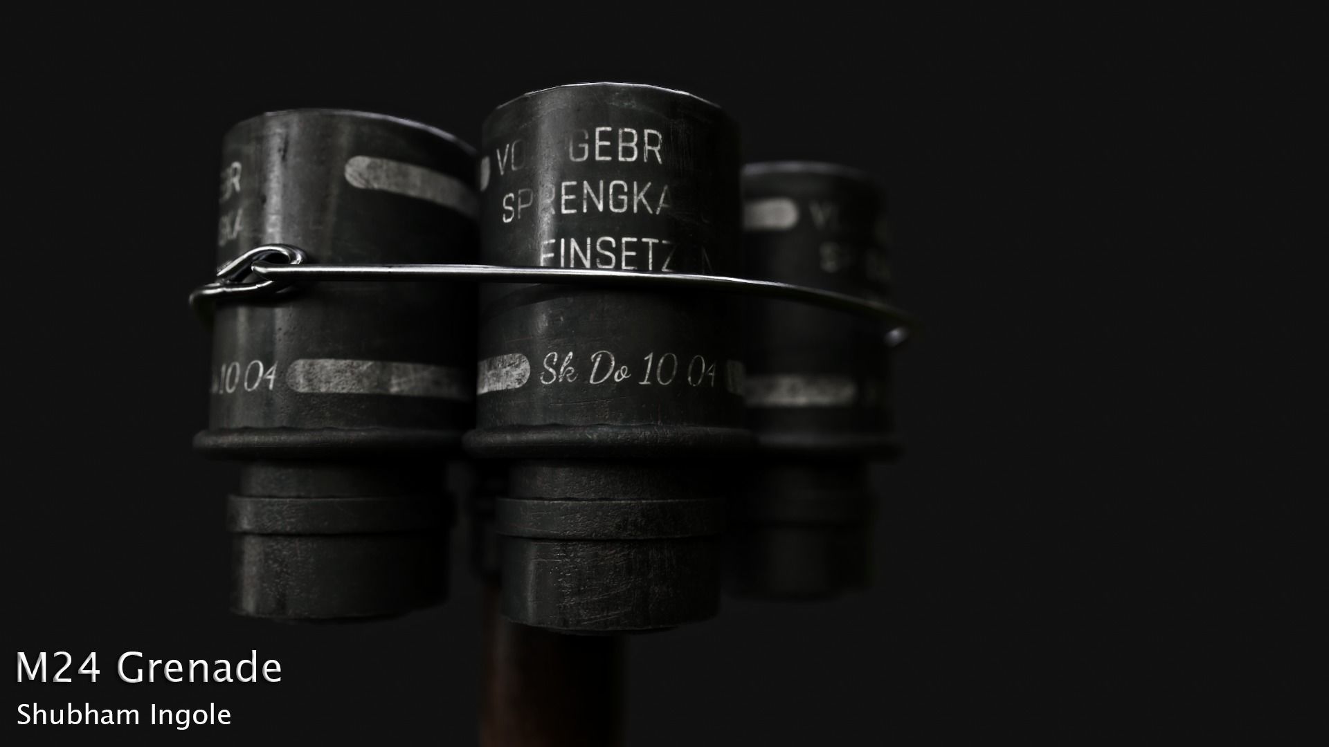 M24 Grenade 3D Model with Textures Low-poly 3D model_3