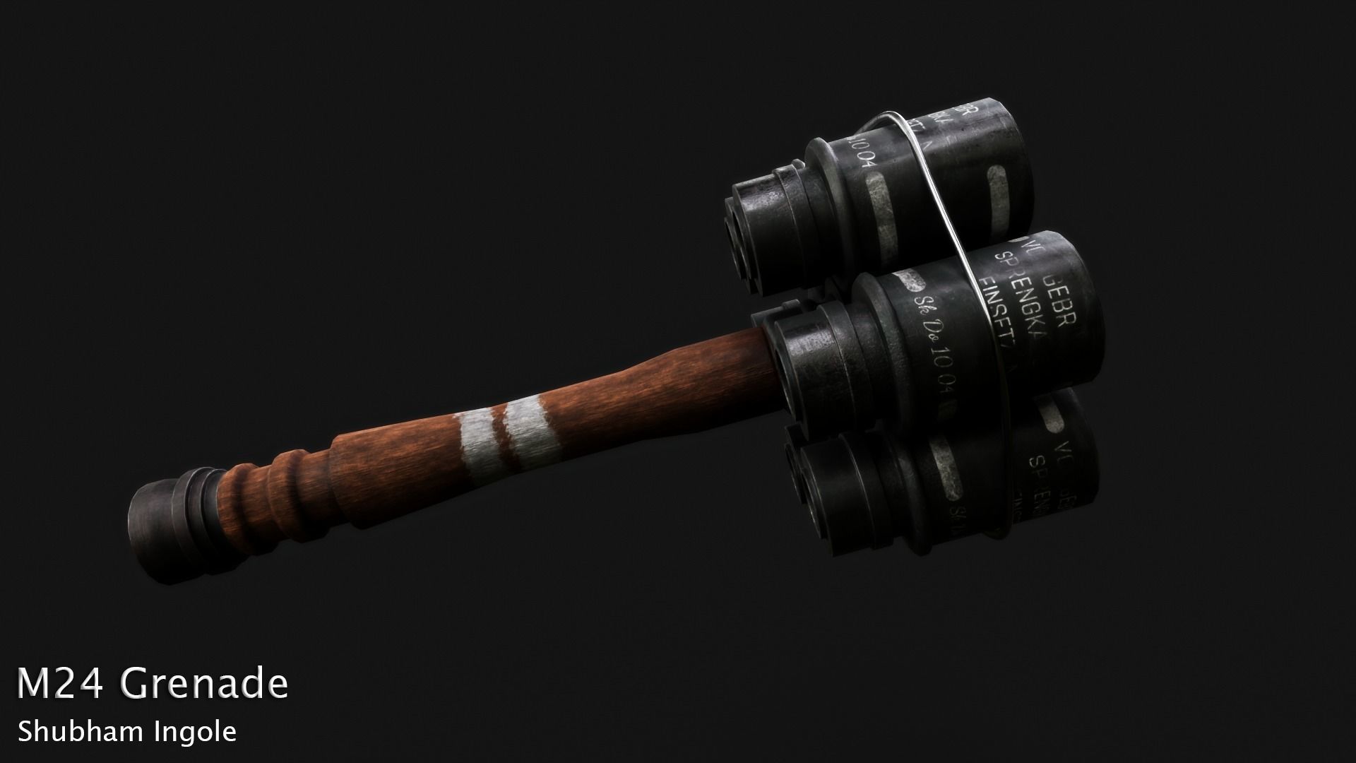 M24 Grenade 3D Model with Textures Low-poly 3D model_2