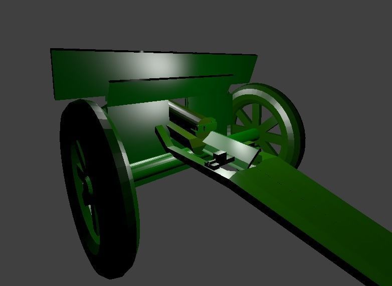 military cannon Low-poly 3D model_4