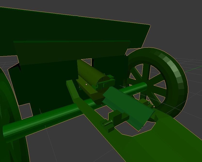 military cannon Low-poly 3D model_3