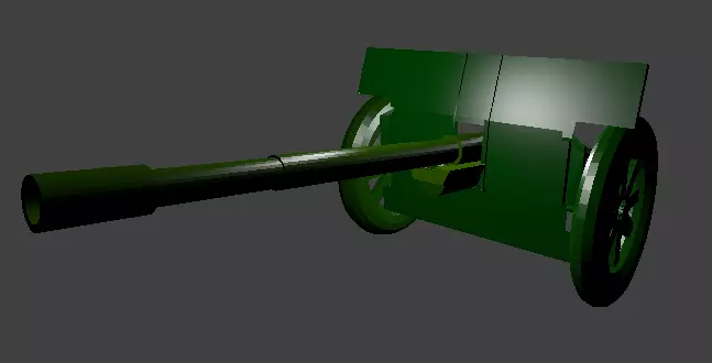 military cannon Low-poly 3D model_0