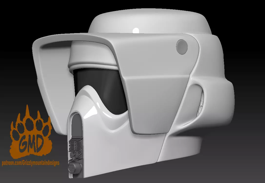 Biker Scout Trooper helmet printable mandalorian 3D print model_0