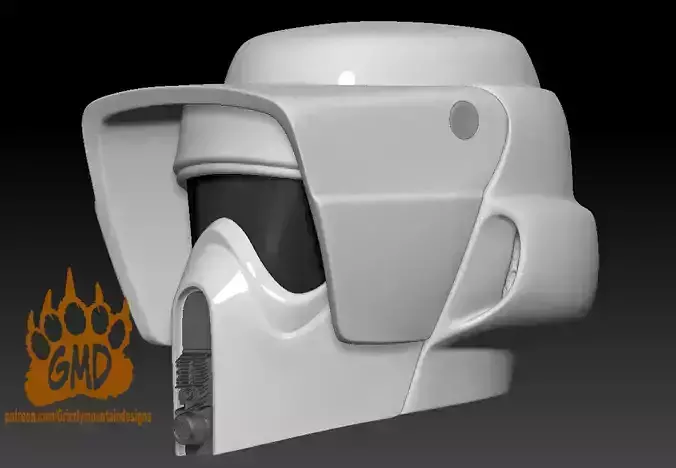 Biker Scout Trooper helmet printable mandalorian 3D print model