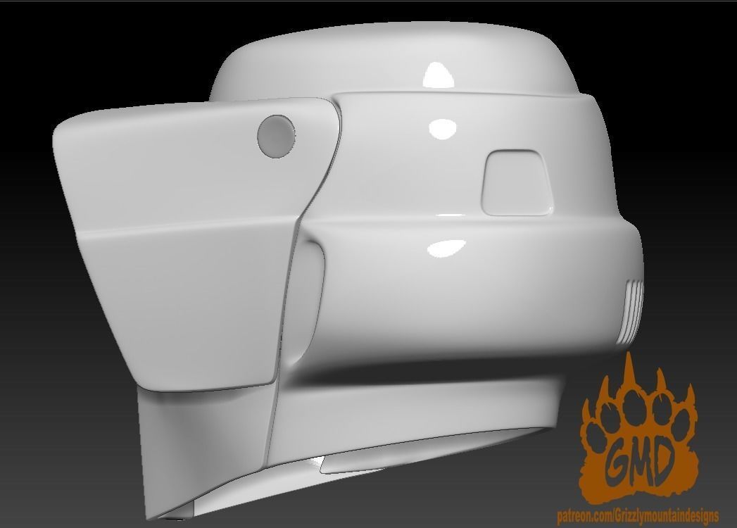 Biker Scout Trooper helmet printable mandalorian 3D print model_7
