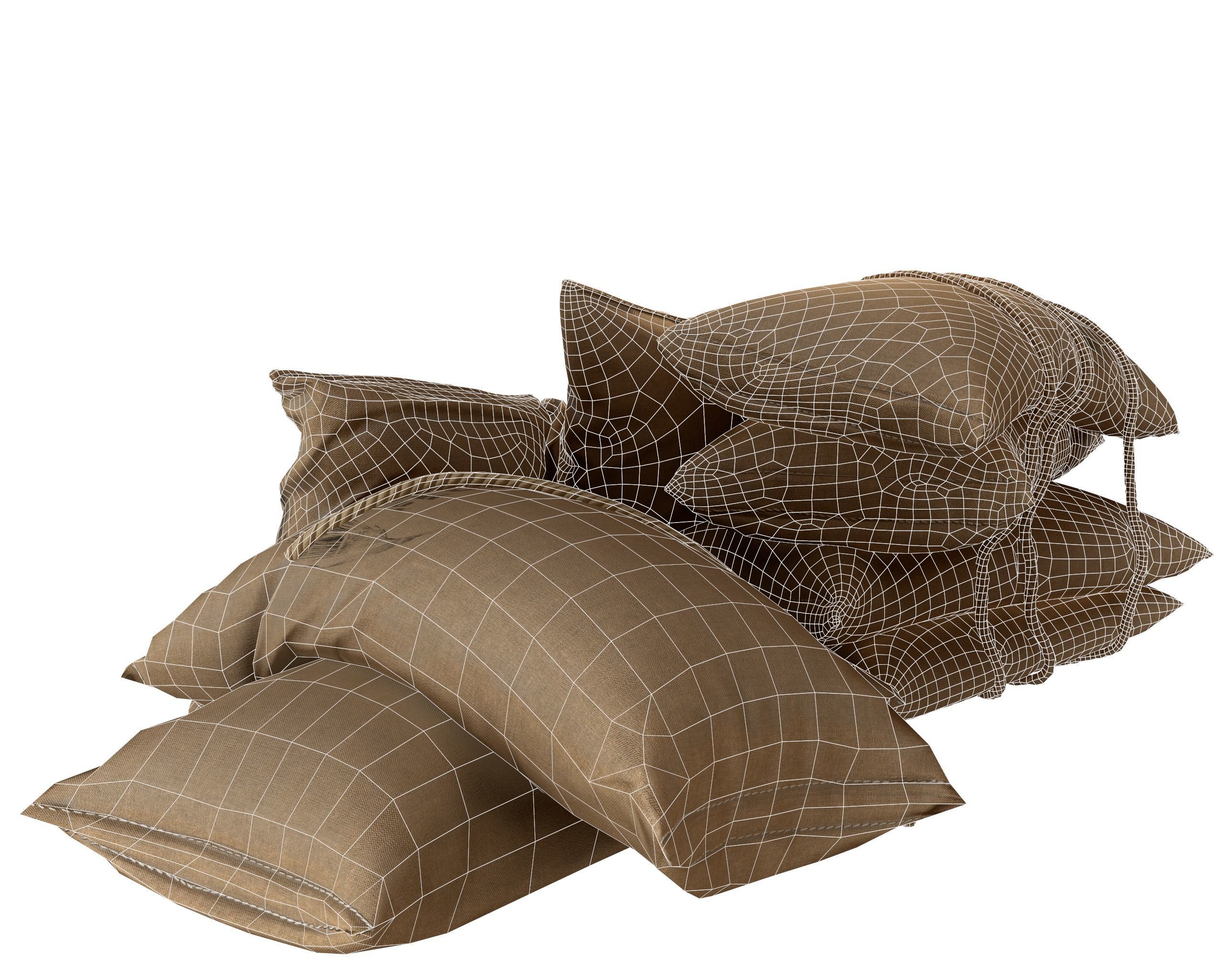 Old Medival Sack Pack Low-poly 3D model_6