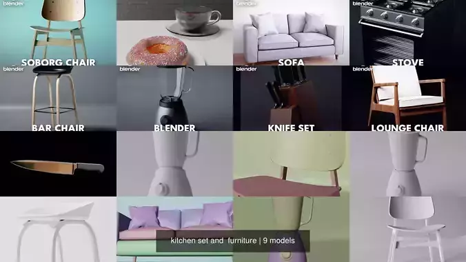 kitchen set and  furniture