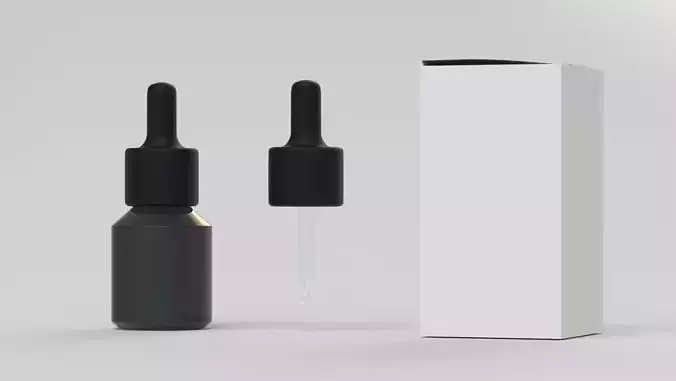 Mockup set dropper bottle and packaging