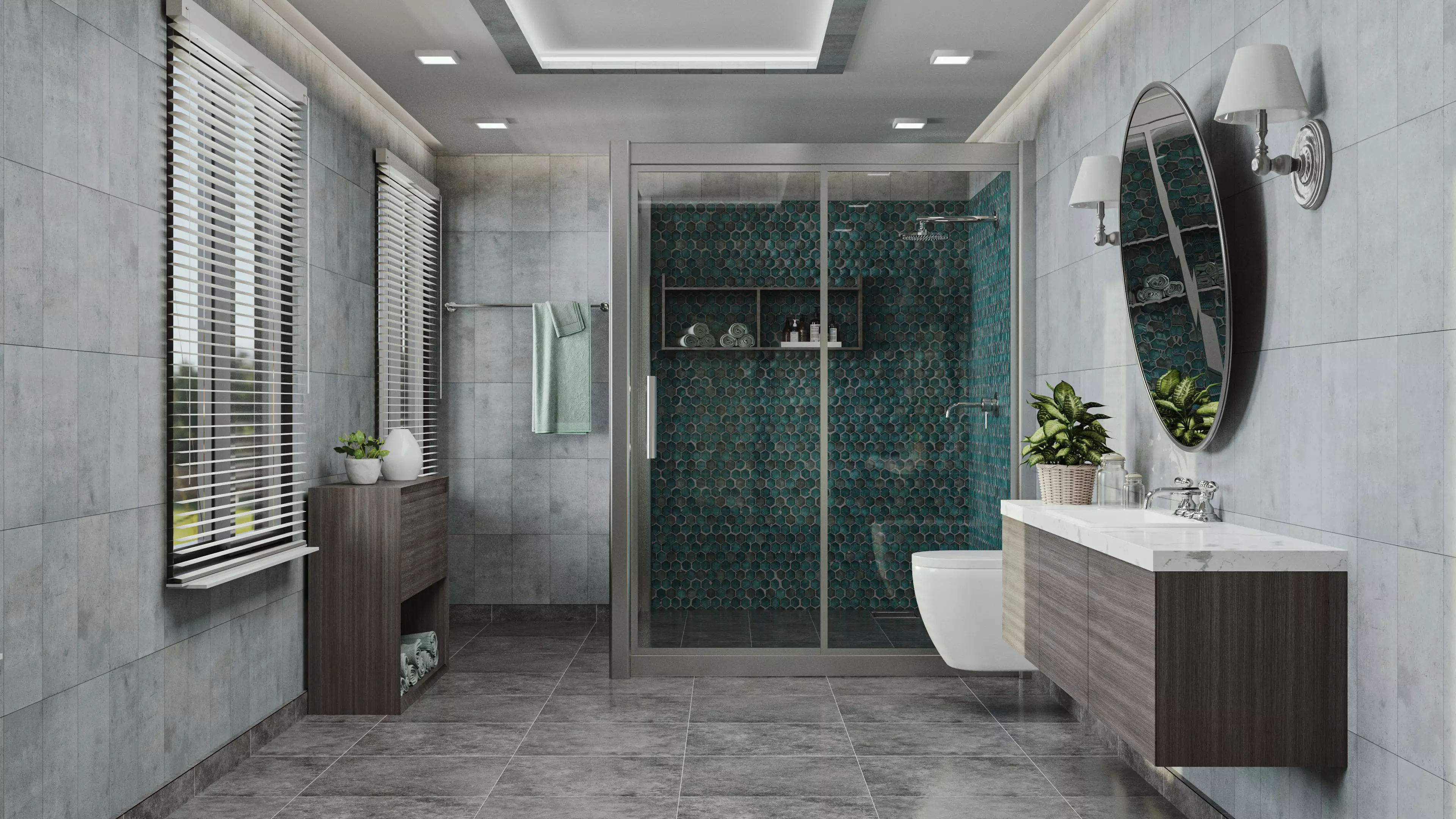 Bathroom Interior Scene and Fixtures Collection 3D model