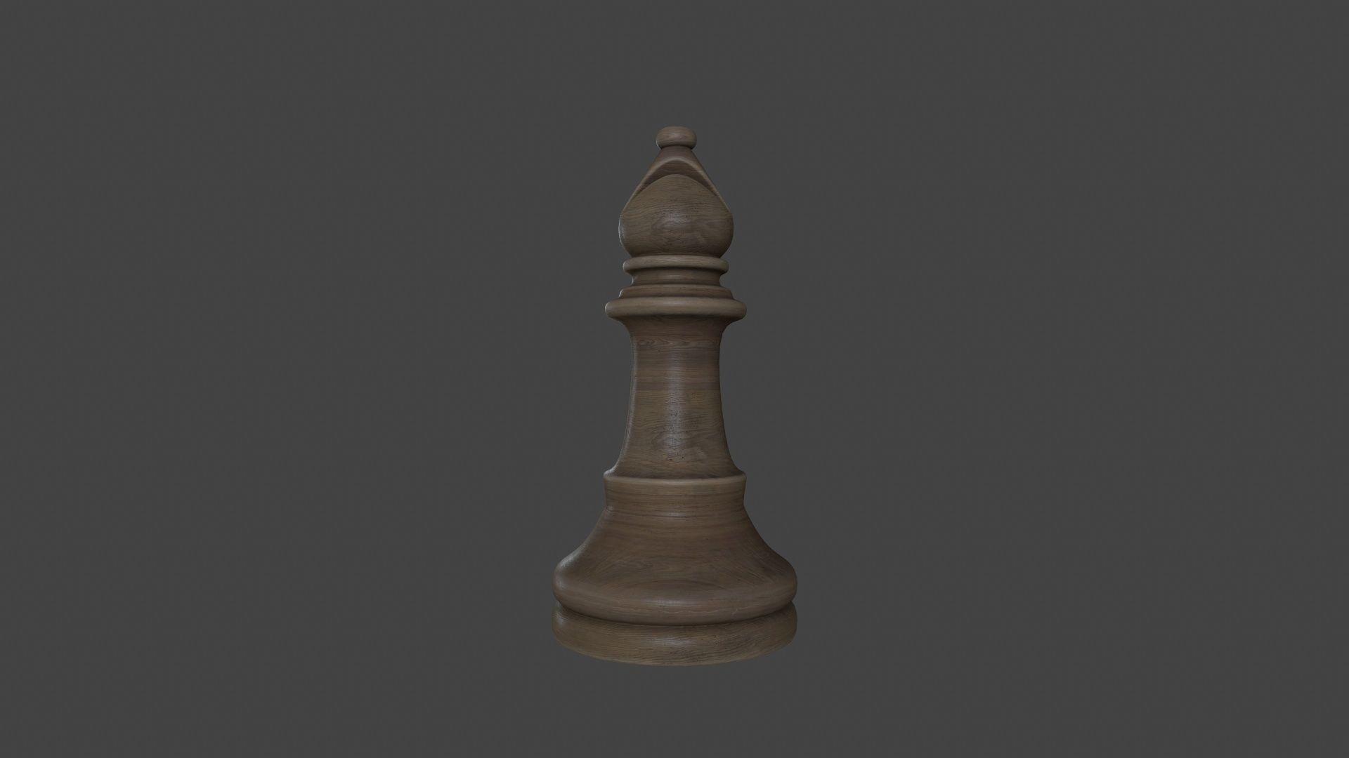 CHES-019 Wooden Bishop 3D model_2