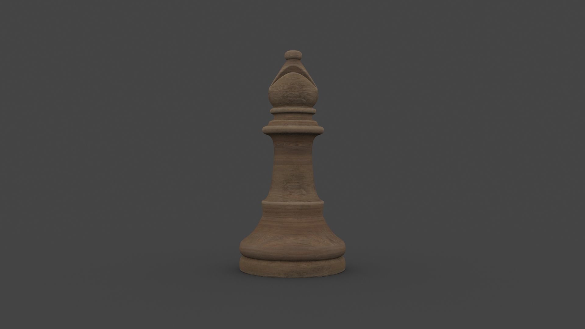 CHES-019 Wooden Bishop 3D model_3