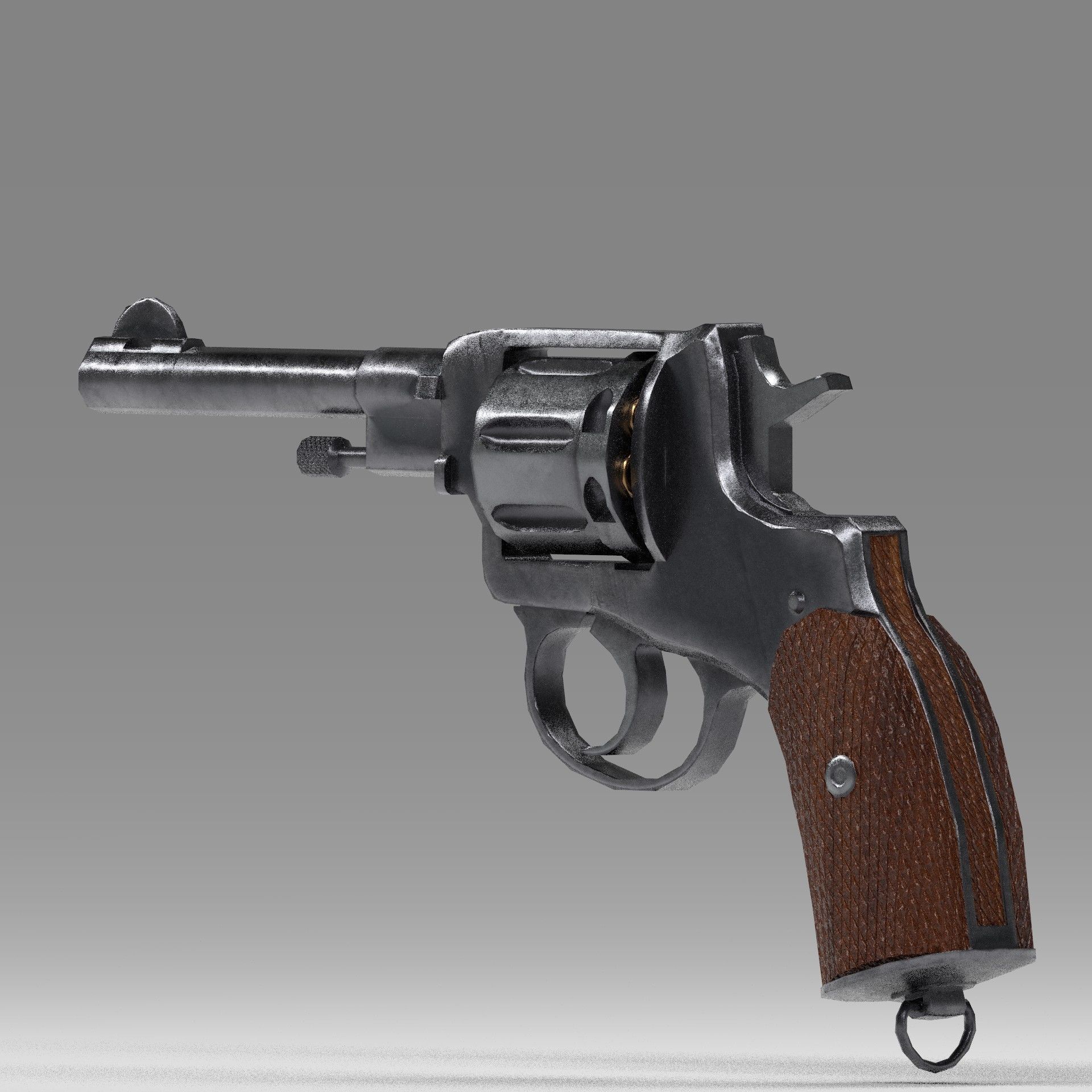 Nagant M1895 Revolver Low-poly 3D model Low-poly 3D model_12