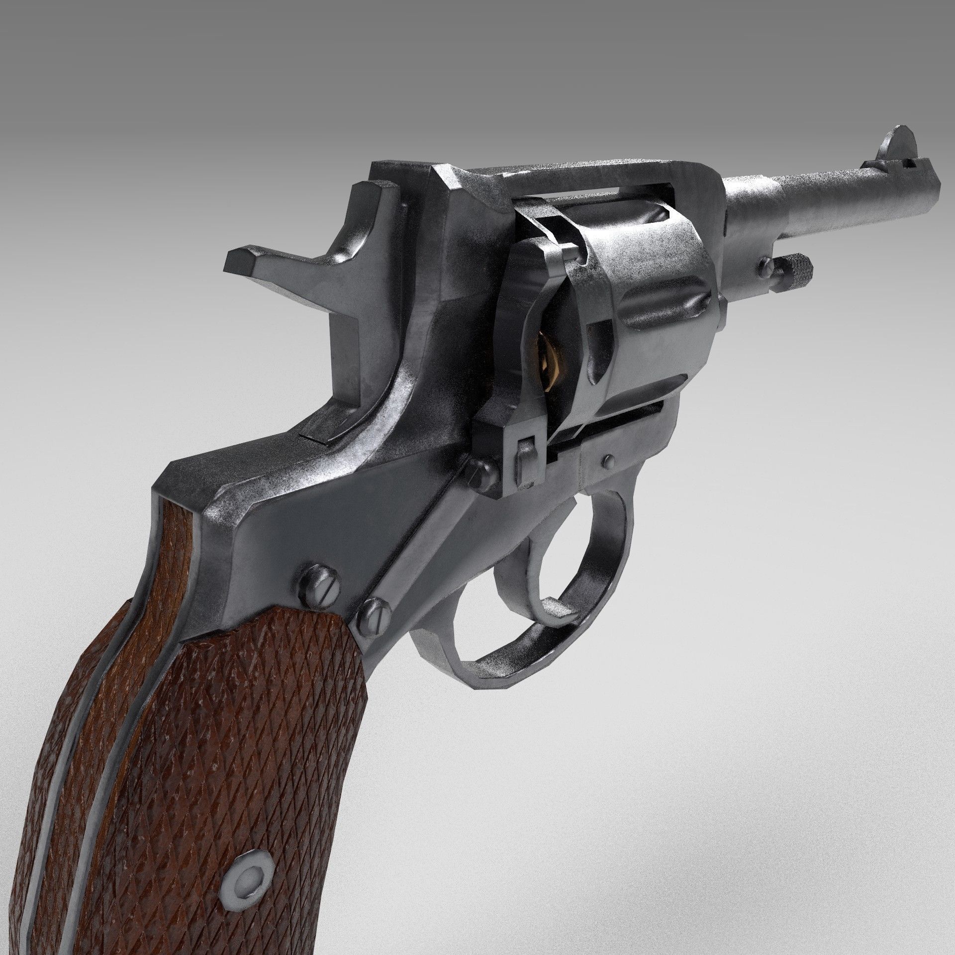 Nagant M1895 Revolver Low-poly 3D model Low-poly 3D model_10
