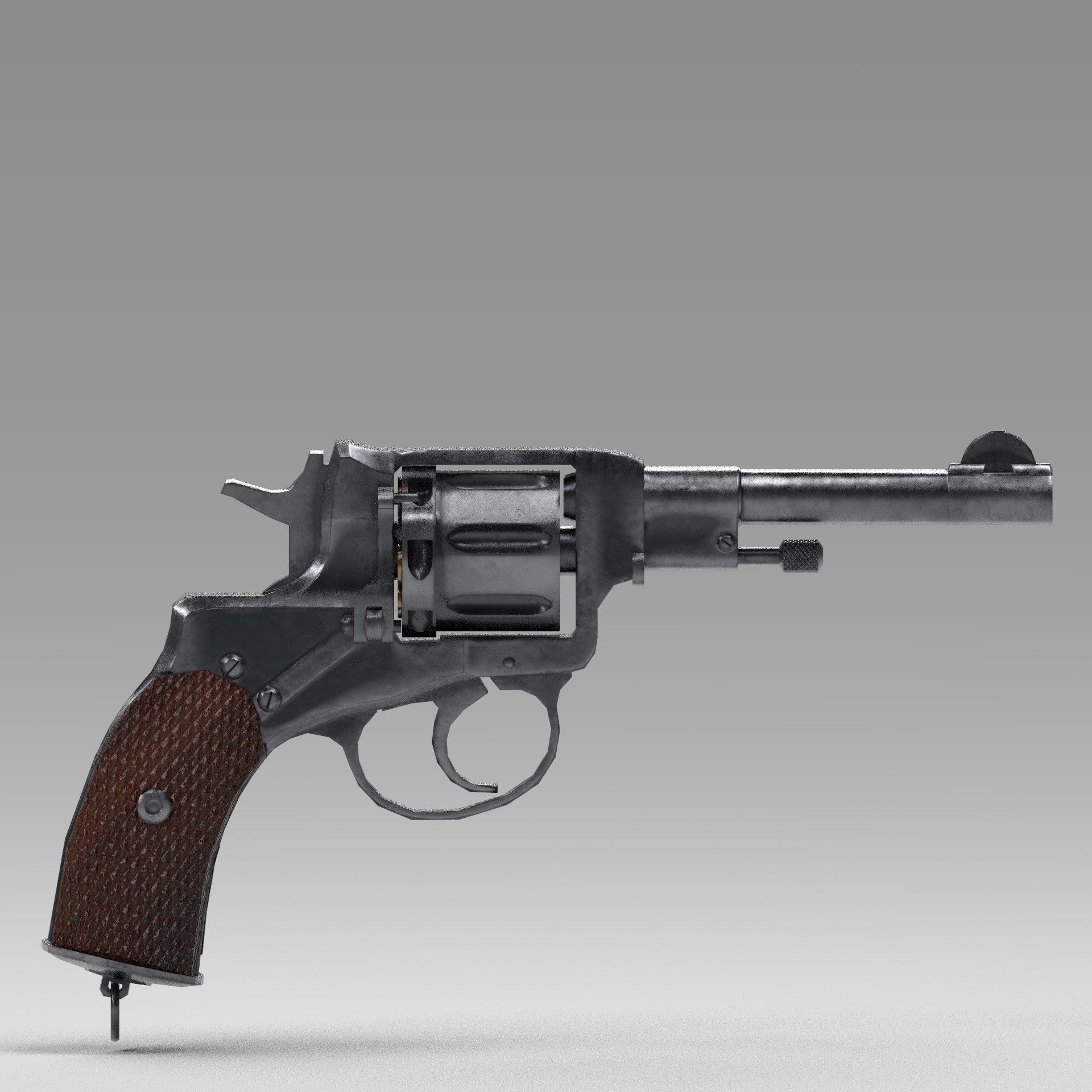 Nagant M1895 Revolver Low-poly 3D model Low-poly 3D model_5