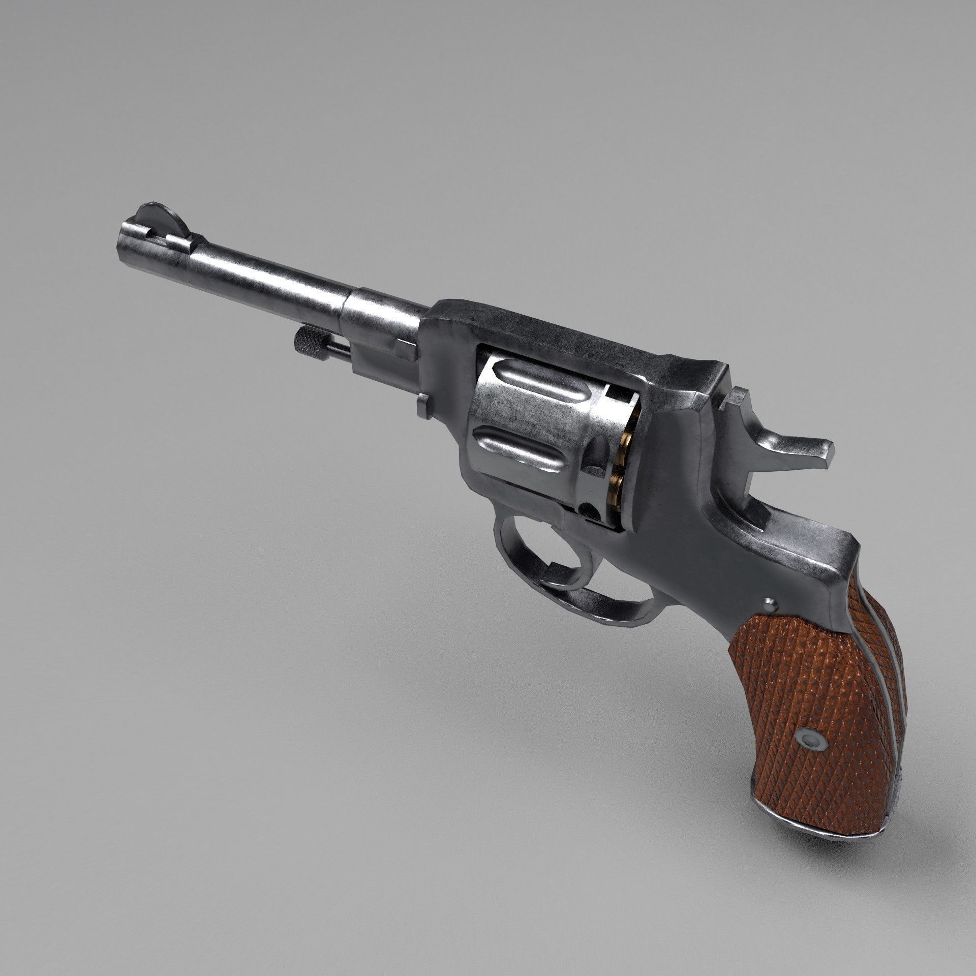 Nagant M1895 Revolver Low-poly 3D model Low-poly 3D model_14