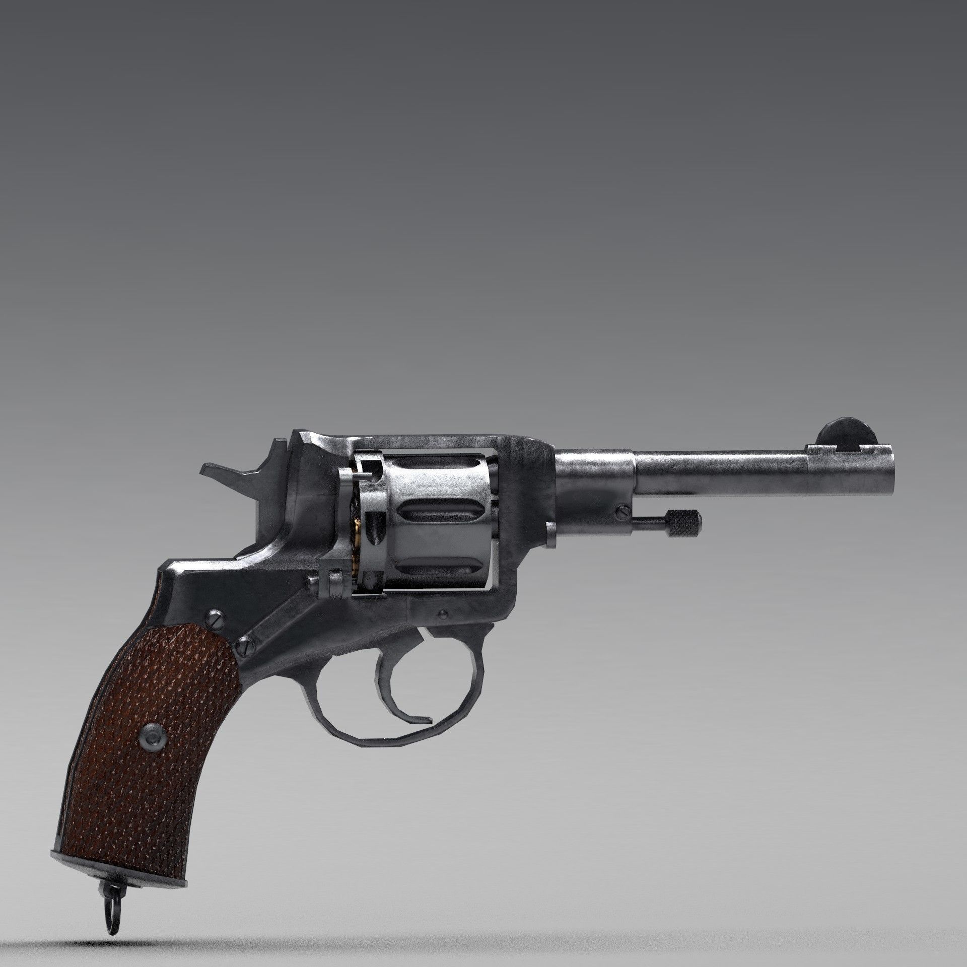 Nagant M1895 Revolver Low-poly 3D model Low-poly 3D model_9