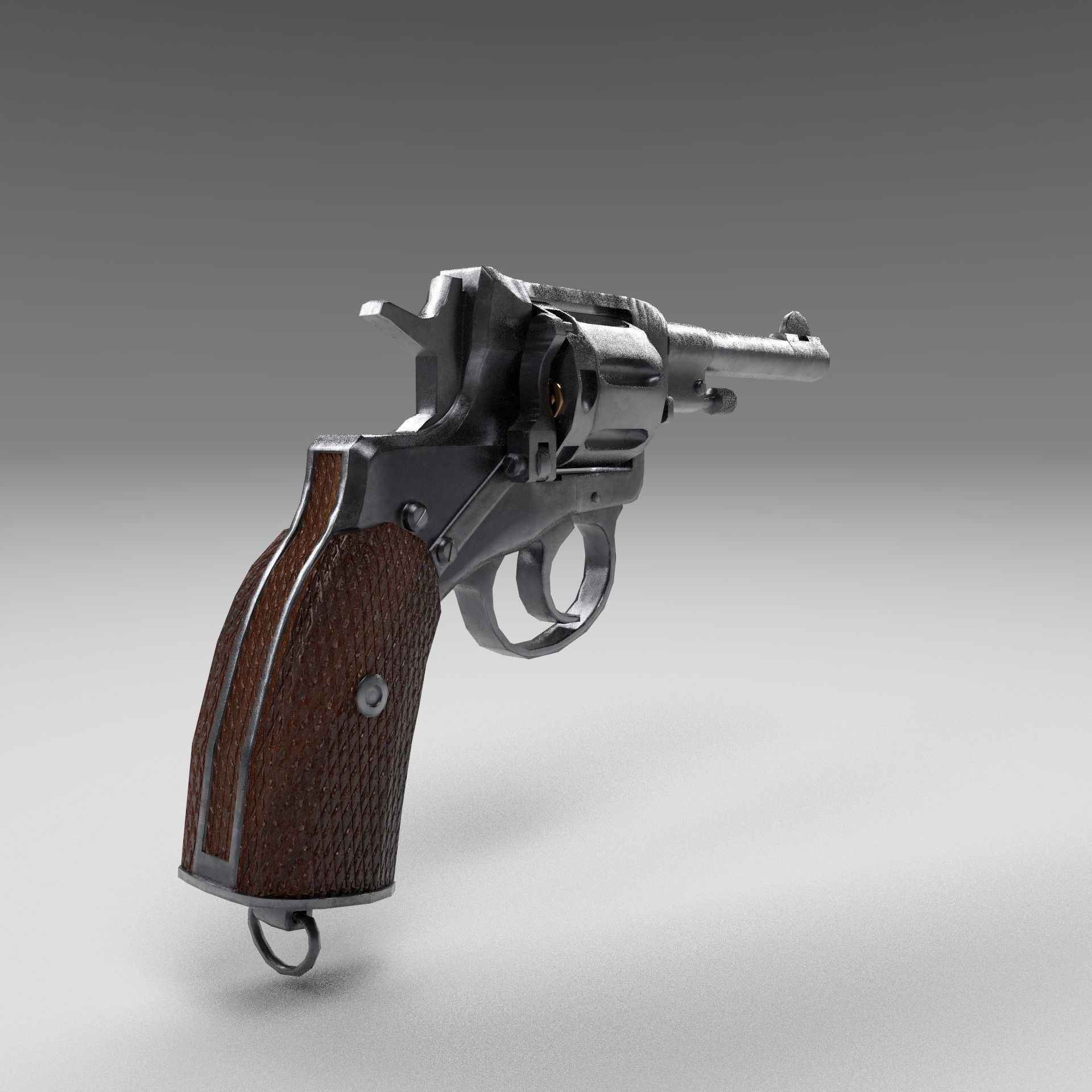 Nagant M1895 Revolver Low-poly 3D model Low-poly 3D model_4