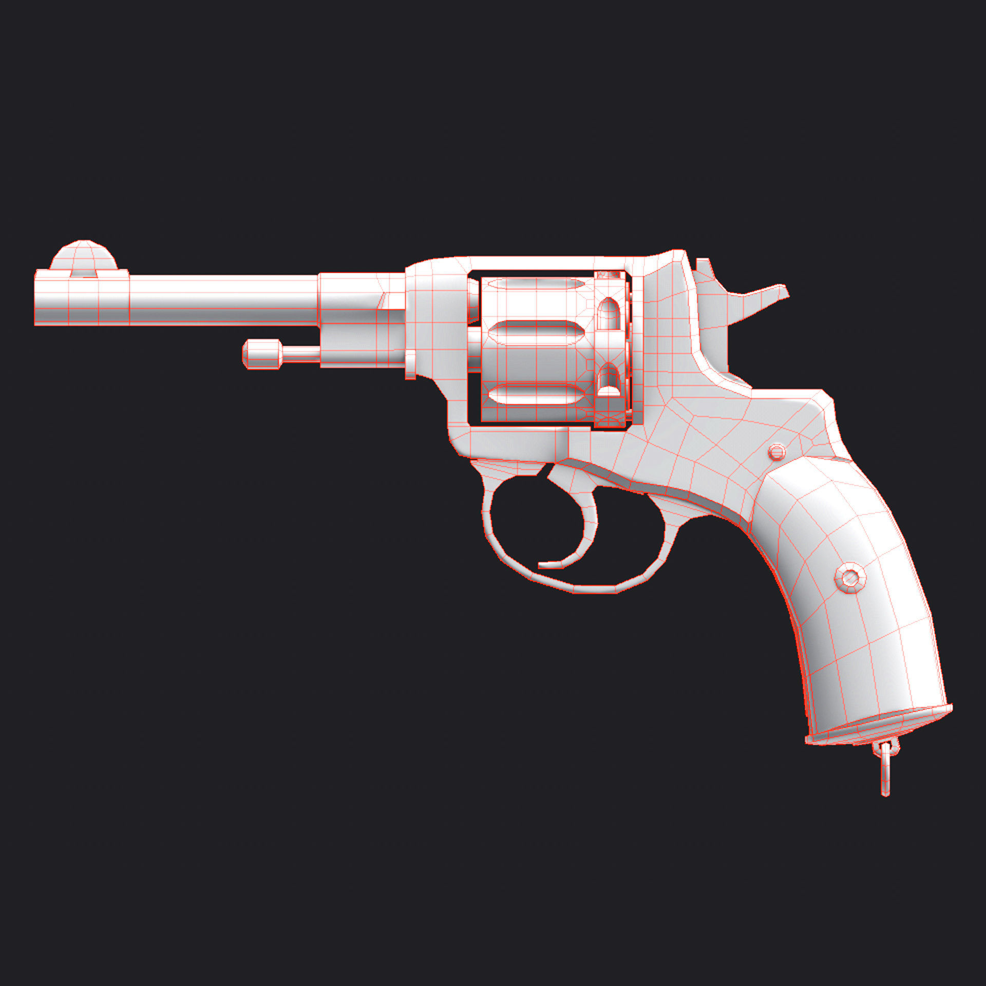 Nagant M1895 Revolver Low-poly 3D model Low-poly 3D model_18
