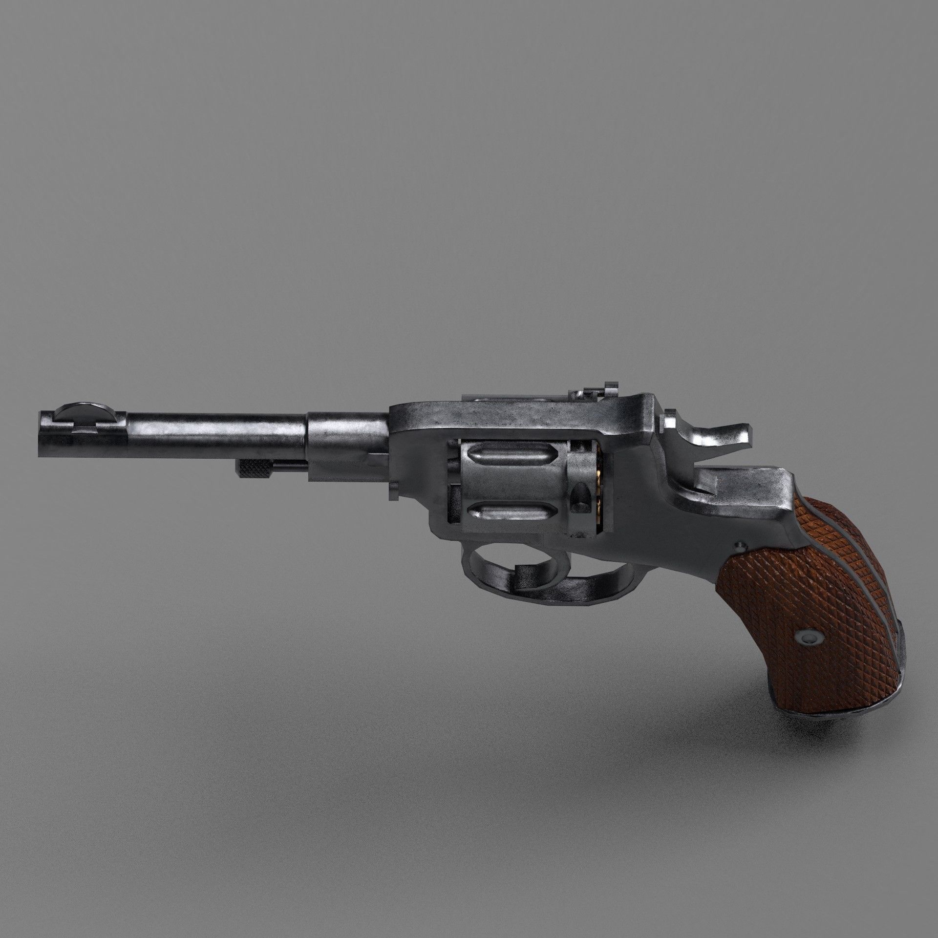 Nagant M1895 Revolver Low-poly 3D model Low-poly 3D model_20