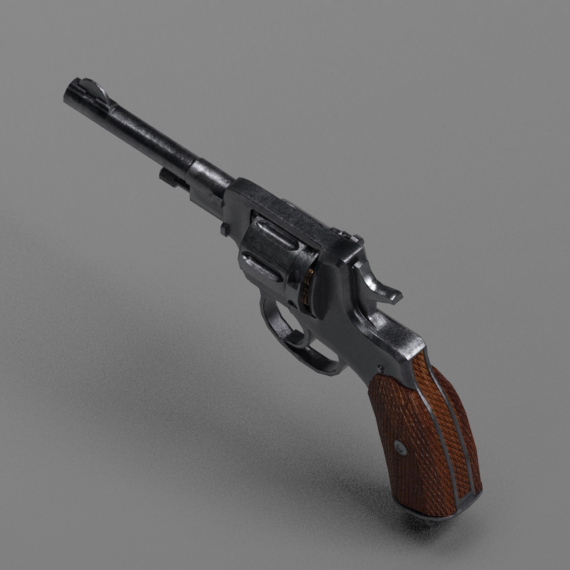 Nagant M1895 Revolver Low-poly 3D model Low-poly 3D model_7