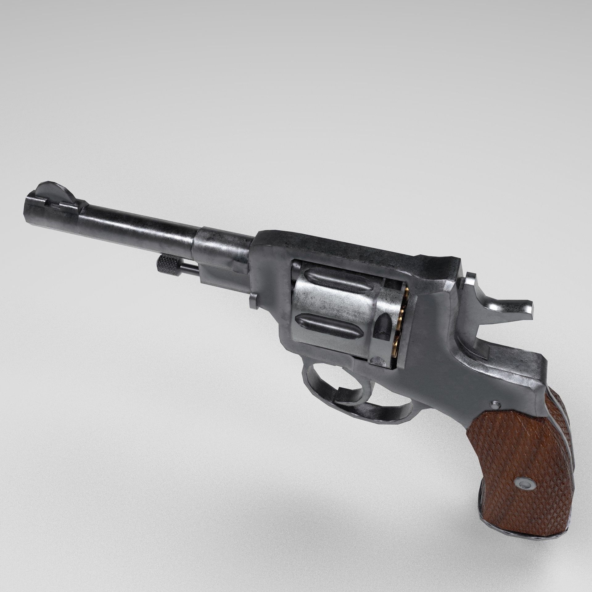 Nagant M1895 Revolver Low-poly 3D model Low-poly 3D model_6