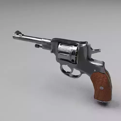 Nagant M1895 Revolver Low-poly 3D model