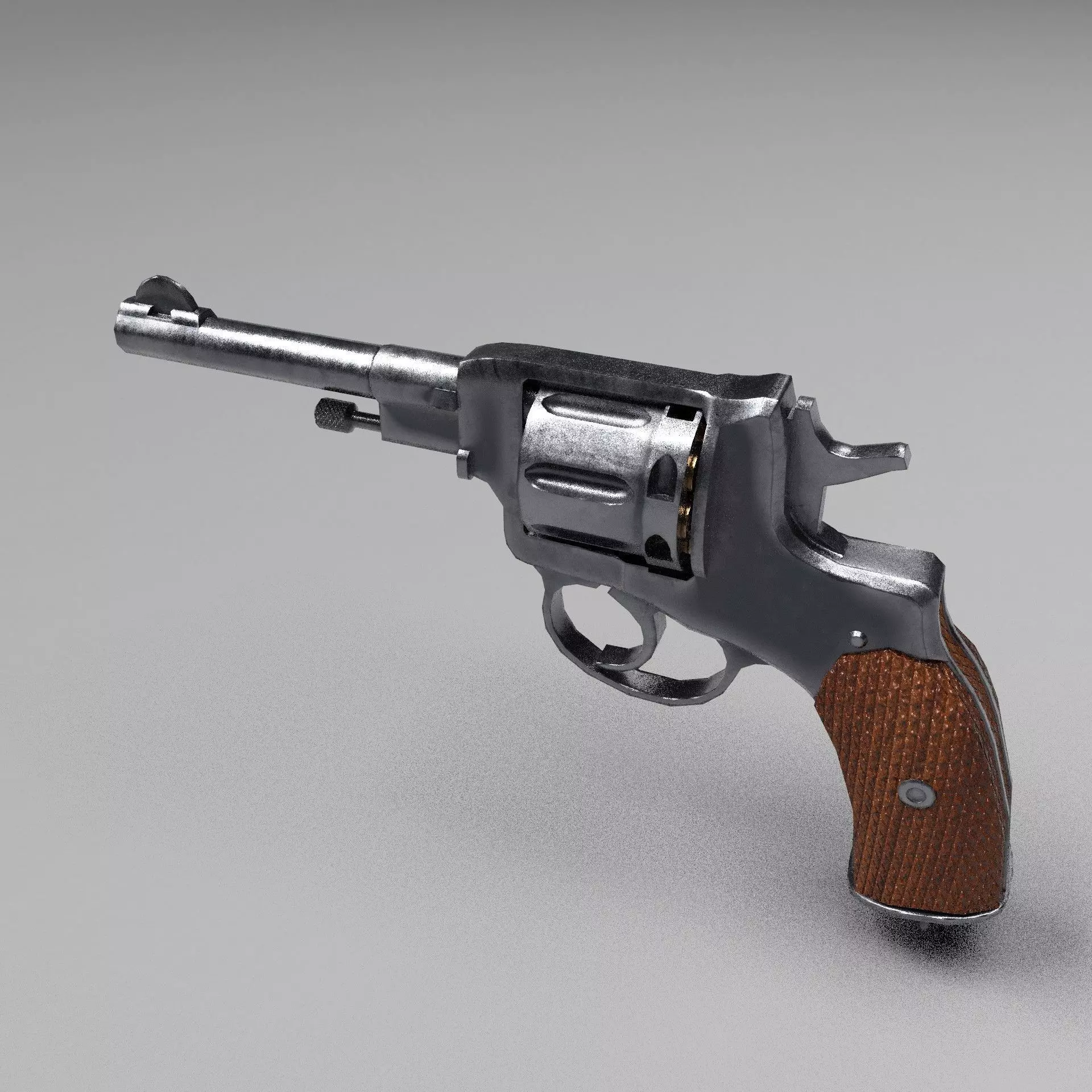 Nagant M1895 Revolver Low-poly 3D model Low-poly 3D model_0