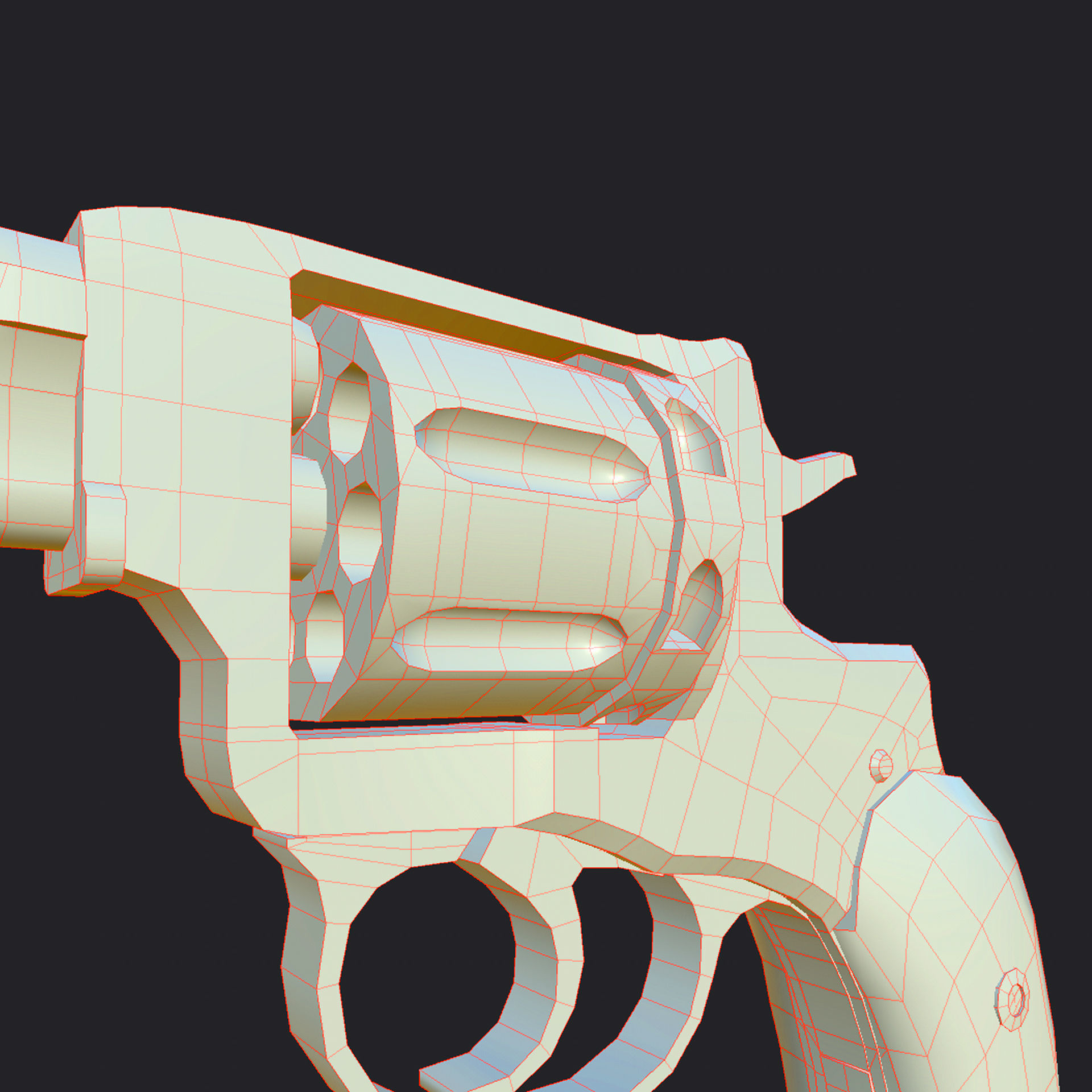 Nagant M1895 Revolver Low-poly 3D model Low-poly 3D model_19