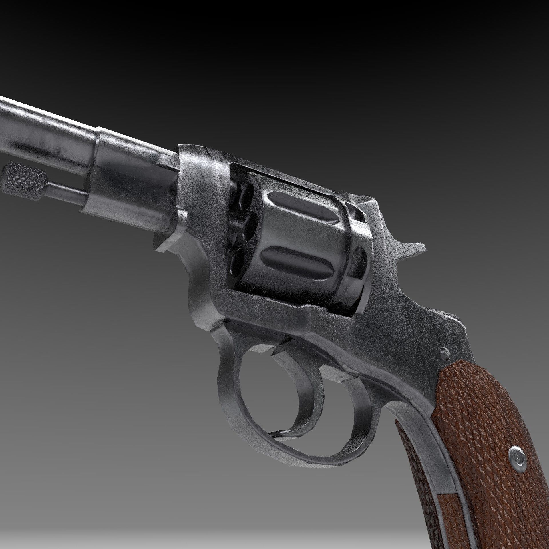 Nagant M1895 Revolver Low-poly 3D model Low-poly 3D model_11