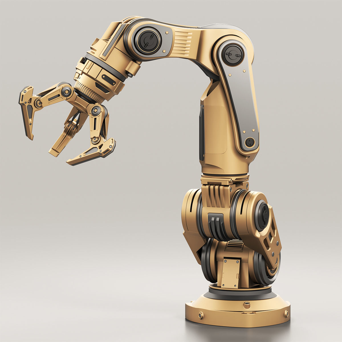 Robot Arm 3 RIGGED and Animated 3D model_6