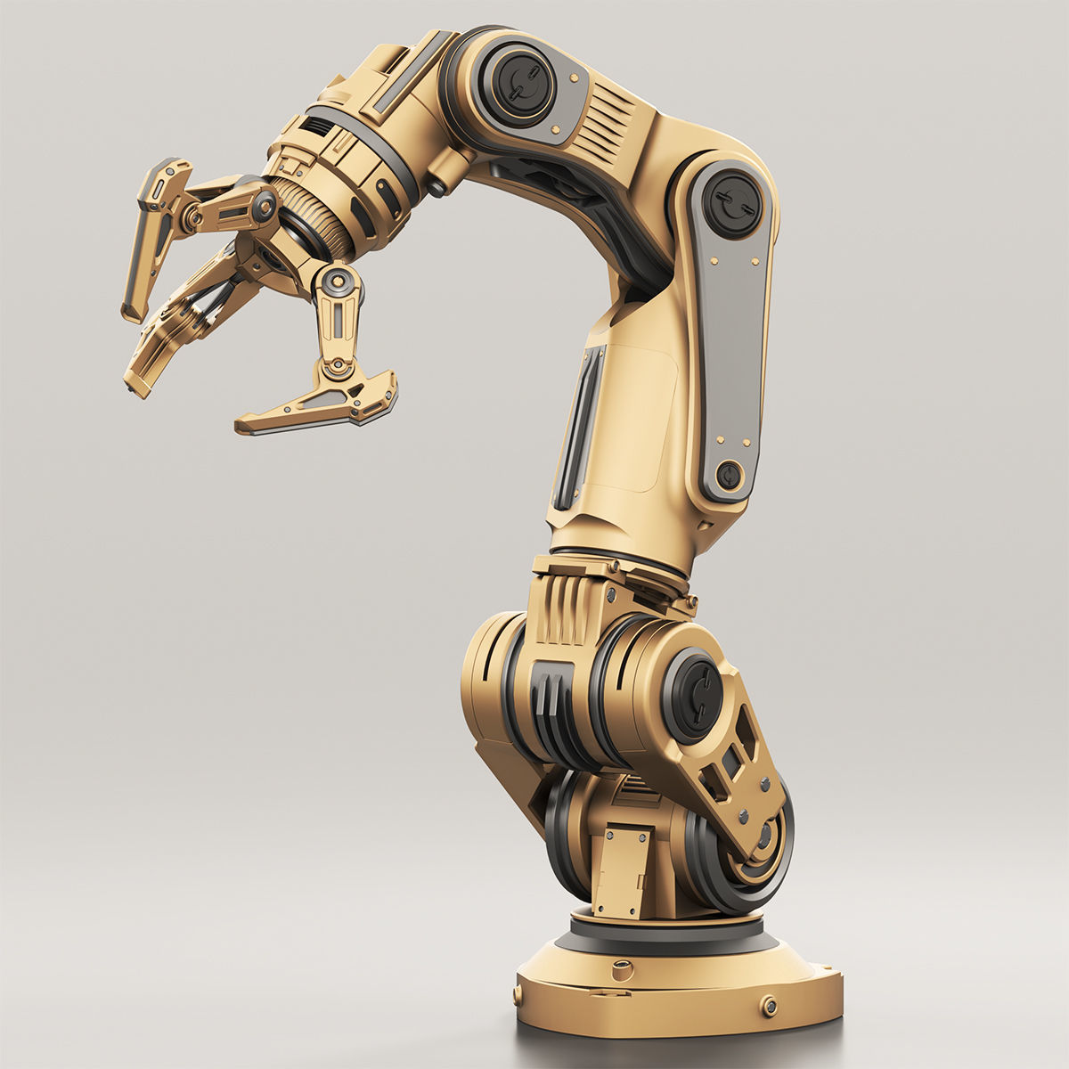Robot Arm 3 RIGGED and Animated 3D model_11
