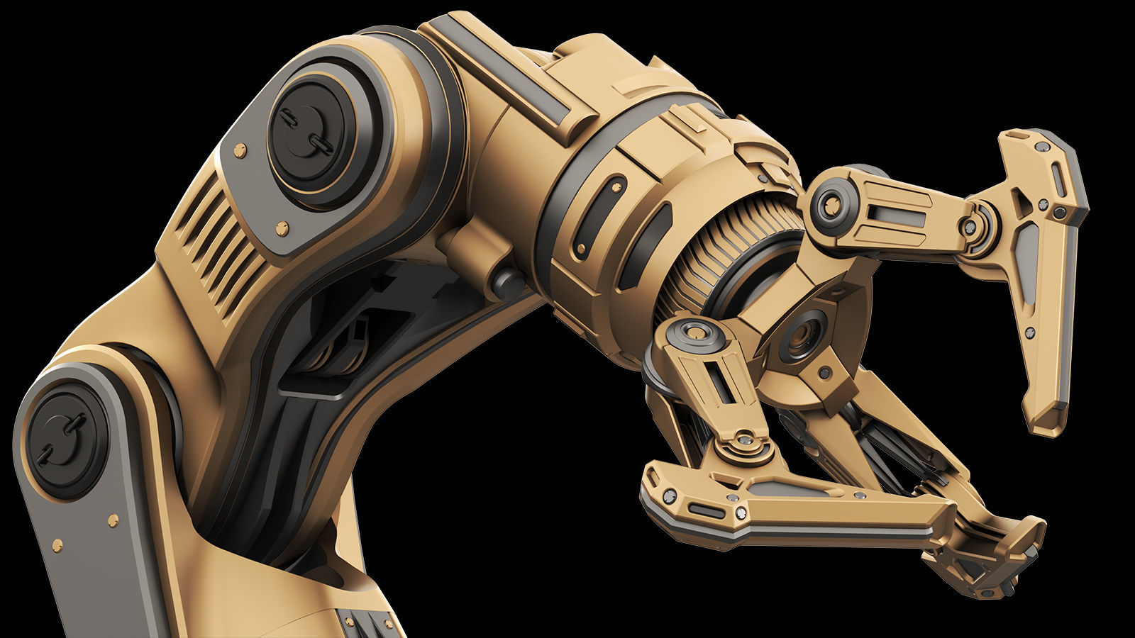 Robot Arm 3 RIGGED and Animated 3D model_10