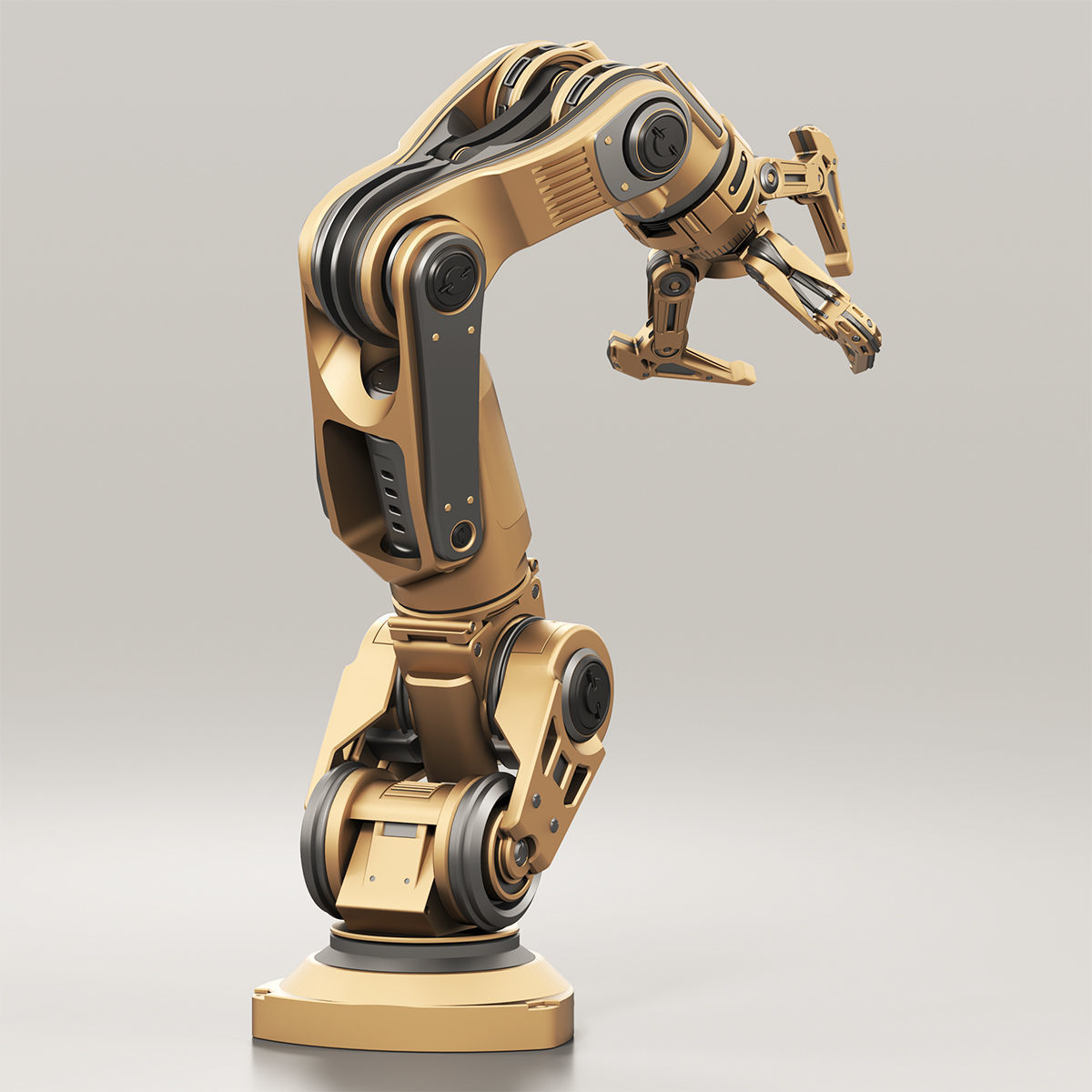 Robot Arm 3 RIGGED and Animated 3D model_9