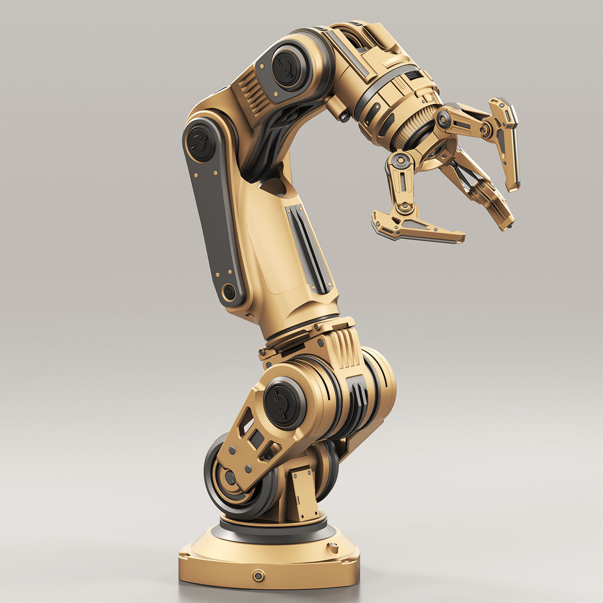Robot Arm 3 RIGGED and Animated 3D model_7