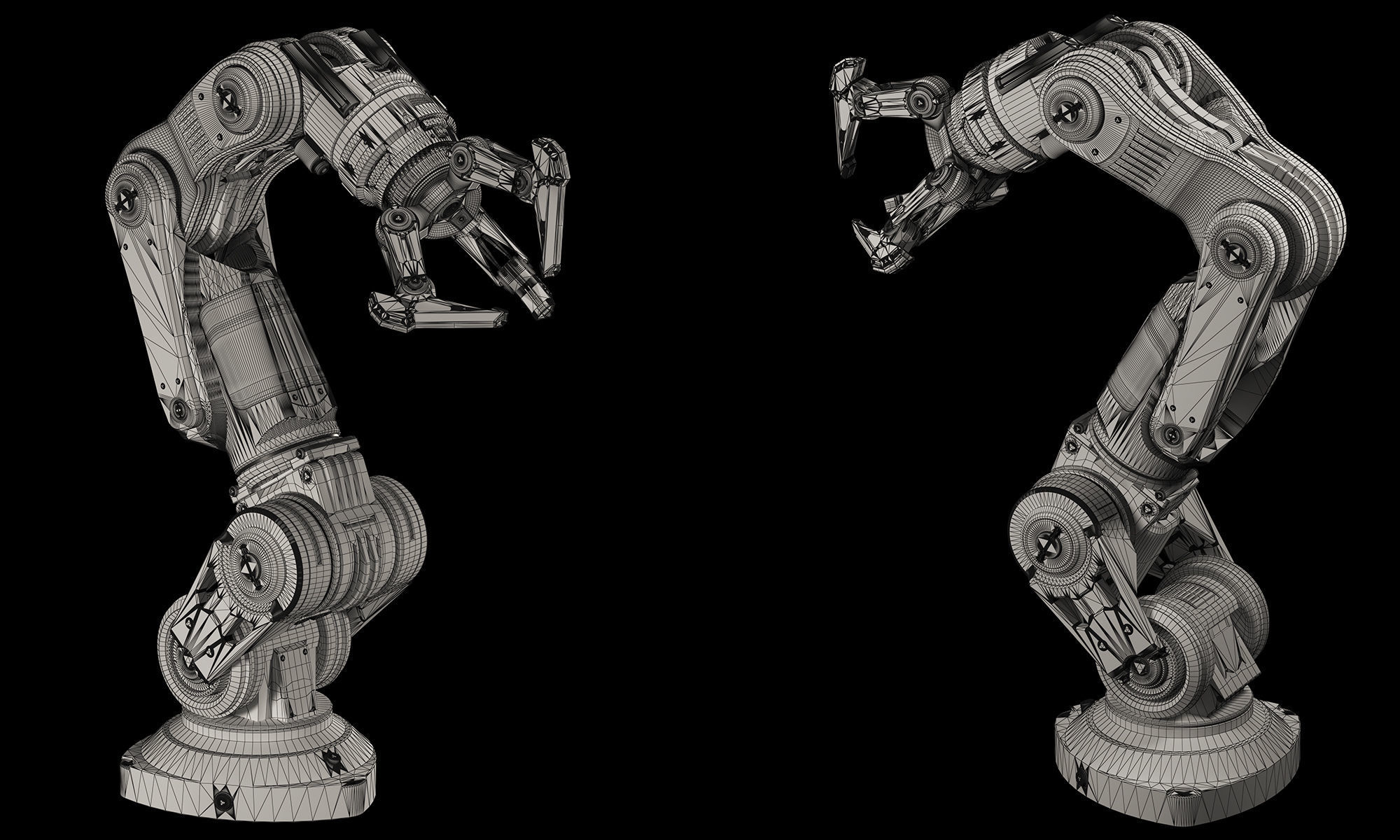 Robot Arm 3 RIGGED and Animated 3D model_16