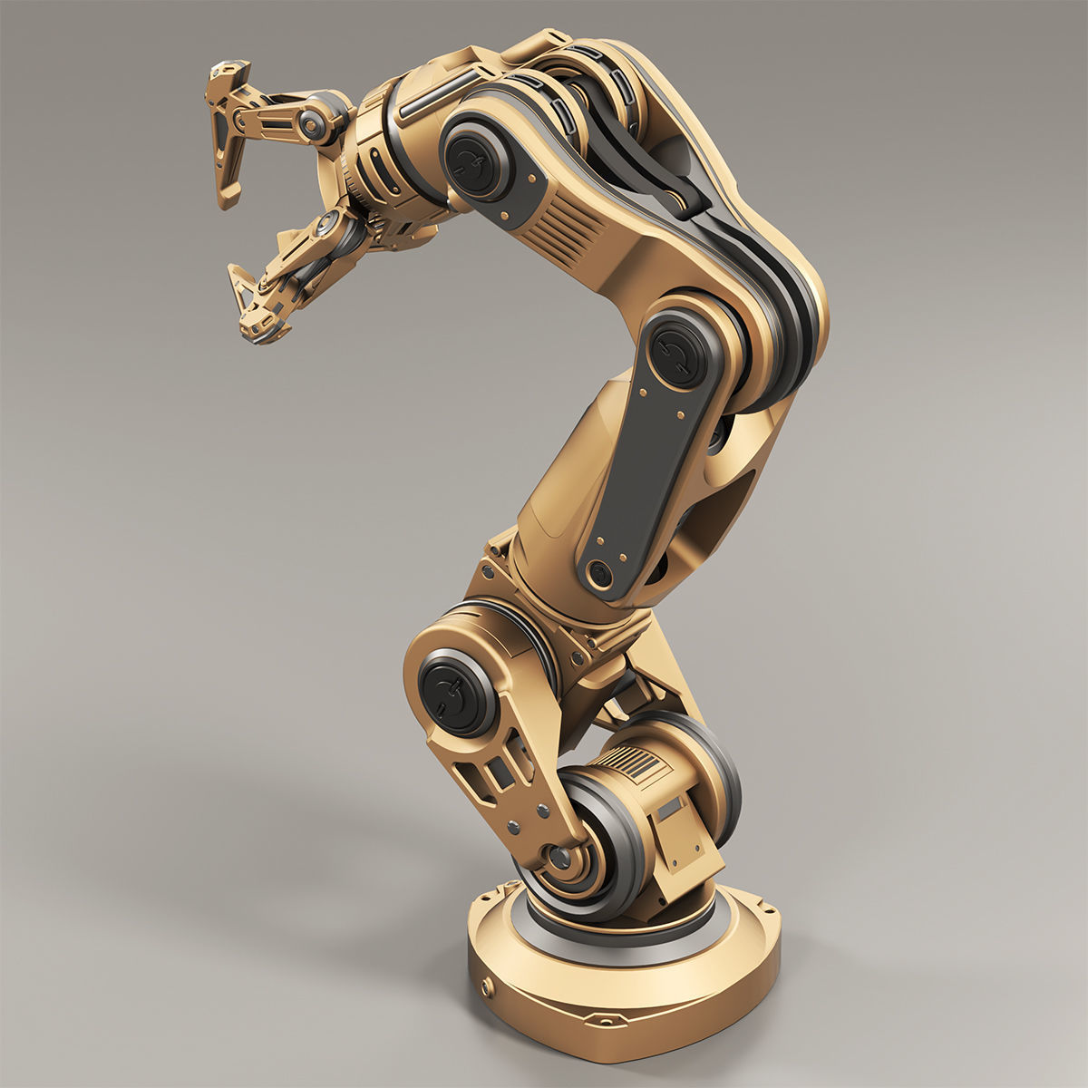 Robot Arm 3 RIGGED and Animated 3D model_3