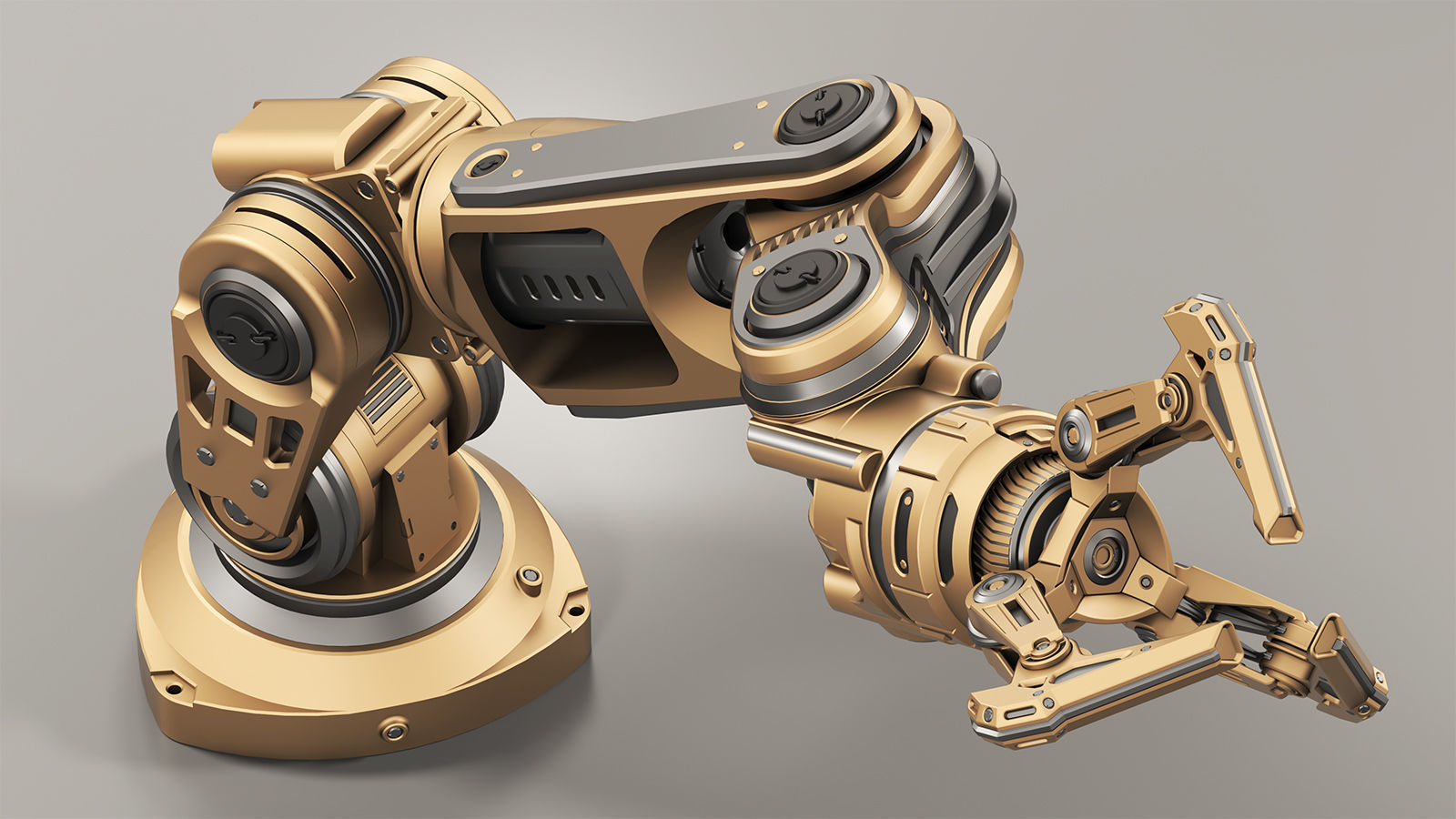 Robot Arm 3 RIGGED and Animated 3D model_2