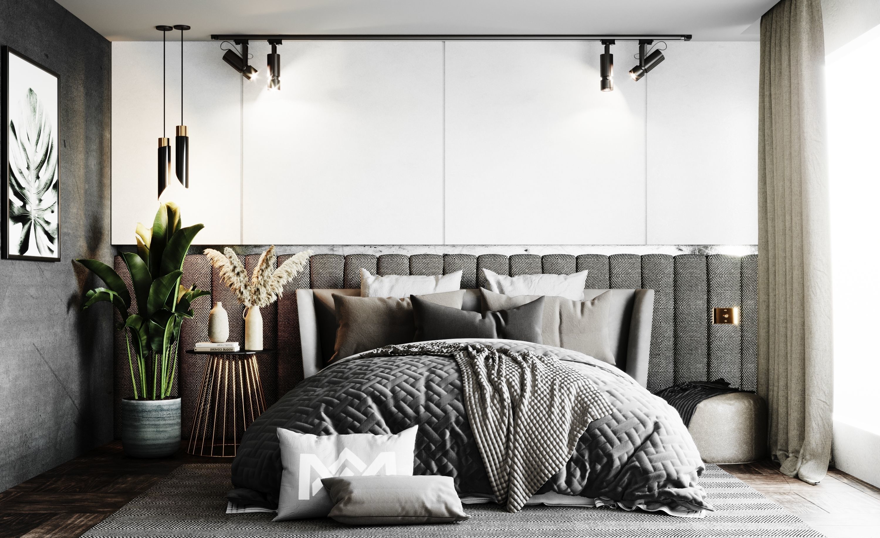 Bedroom interior set 3D model_2