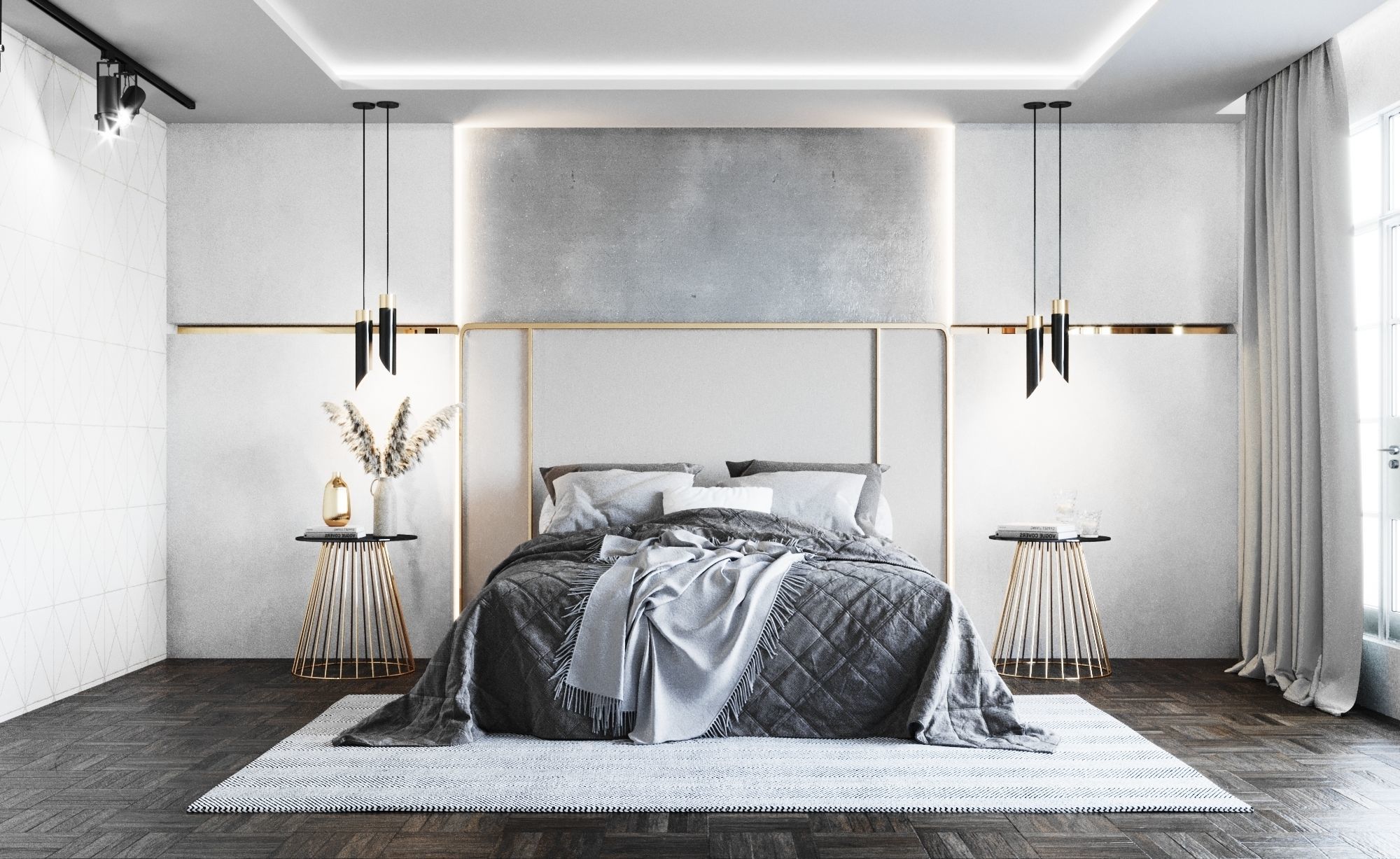 Bedroom interior set 3D model_1