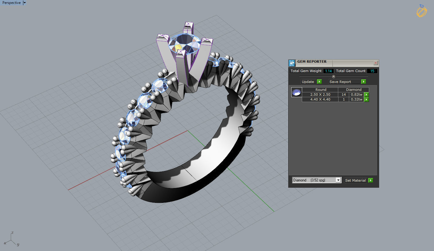 Engagment Diamond Ring  3D print model_21